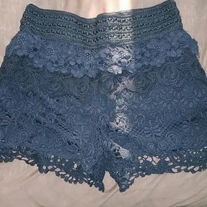 Black lace shorts